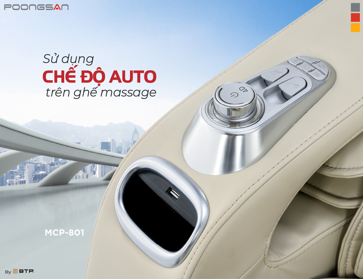 Ghế massage tự động sẵn sàng thực hiện nhanh chóng các bài tập xoa bóp nâng cao